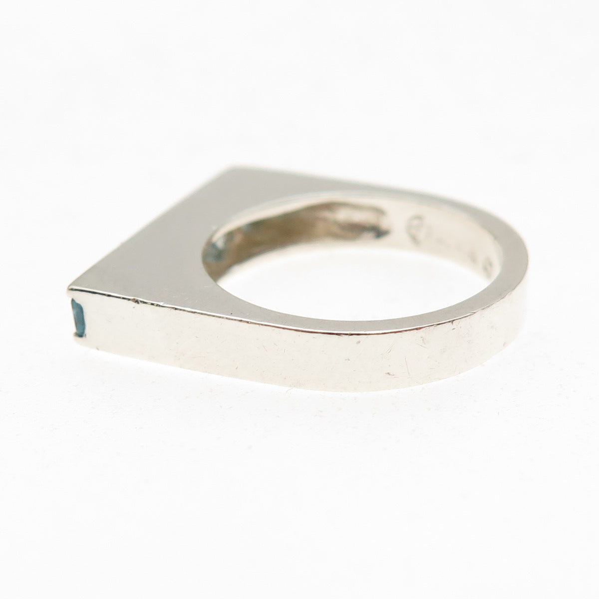 Elyse Fradkin 925 Sterling Silver Vintage Real Blue Topaz Ring Size 6.25