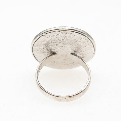 925 Sterling Silver Floral Dome Ring Size 6
