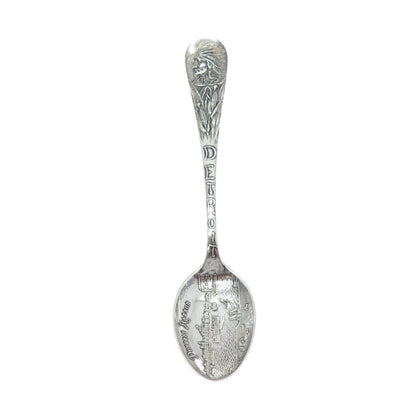 MECHANICS Sterling Silver Antique Art Deco Detroit States & Cities Coffee Spoon