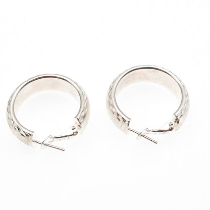 MILOR 925 Sterling Silver Vintage Italy Brushed Hoop Earrings
