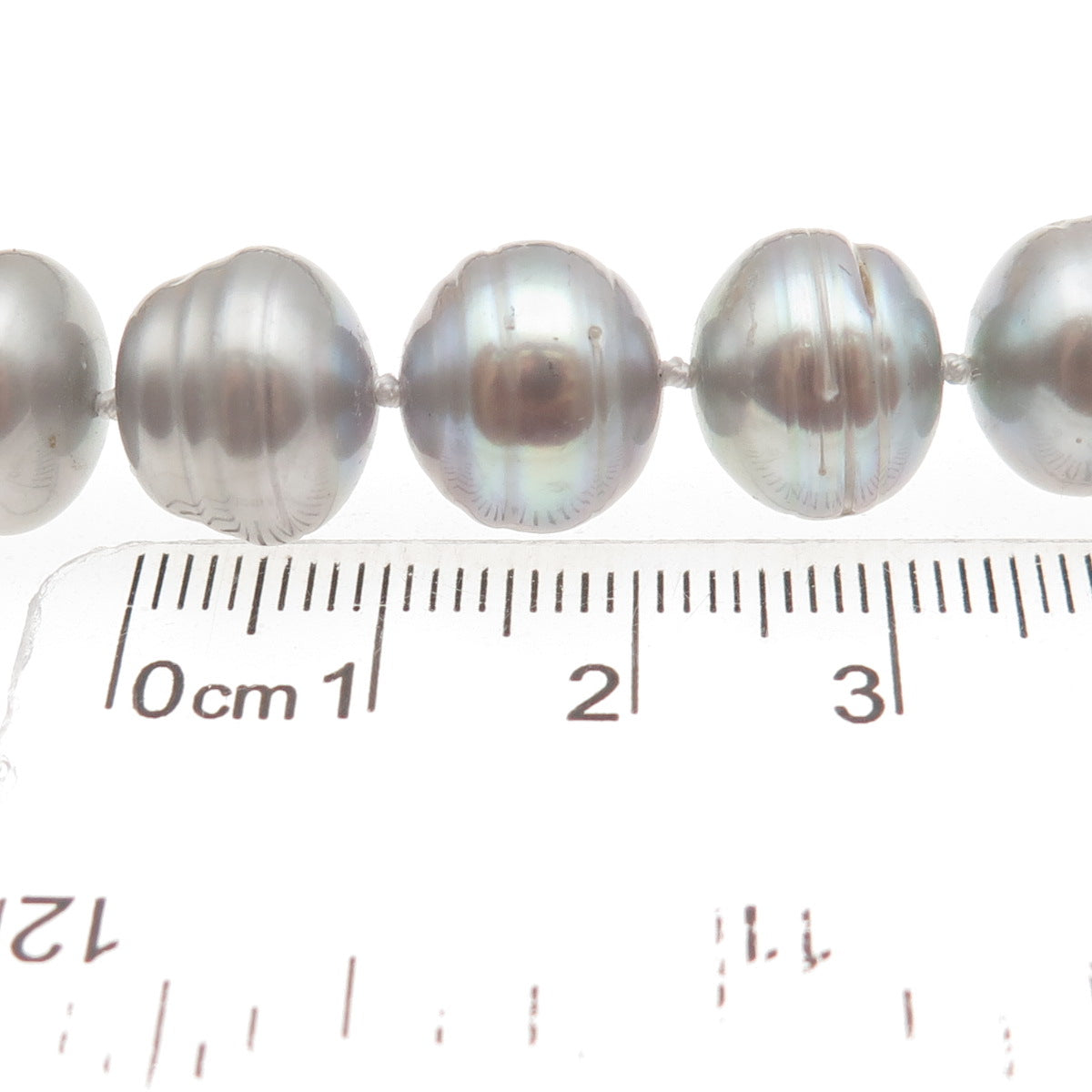 925 Sterling Silver Vintage Real Baroque Pearl Beaded Necklace 18"