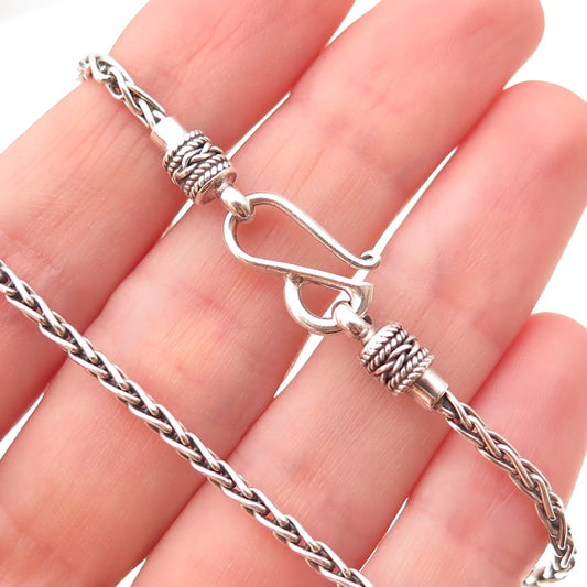 Suarti Bali 925 Sterling Silver Vintage Spiga Chain Necklace 18"