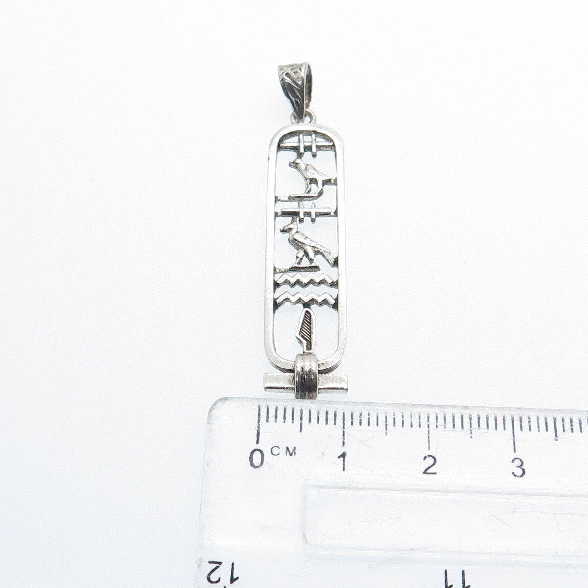 925 Sterling Silver Vintage Egyptian Cartouche Pendant