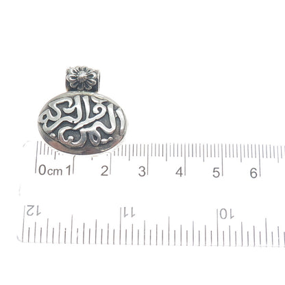 925 Sterling Silver Vintage Egypt Arabic Characters Slide Pendant
