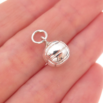 835 Silver Vintage Portugal Volleyball Ball 3D Charm Pendant