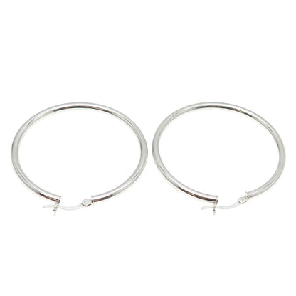 925 Sterling Silver Tube Hoop Earrings