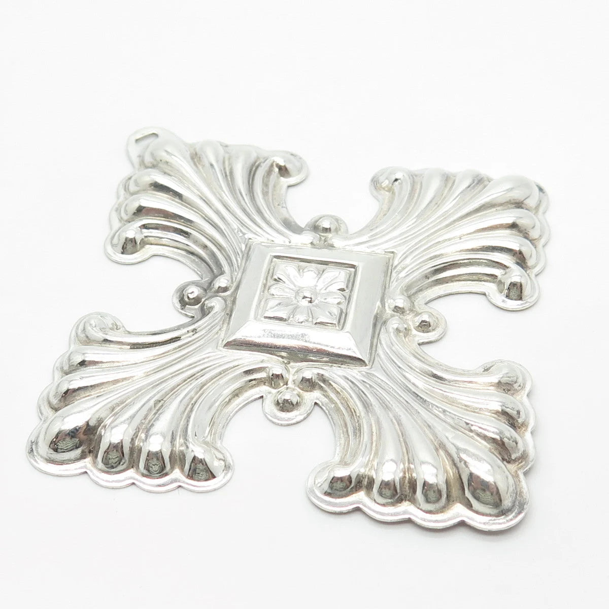 925 Sterling Silver Vintage Reed & Barton 1973 Cross Ornament Pendant