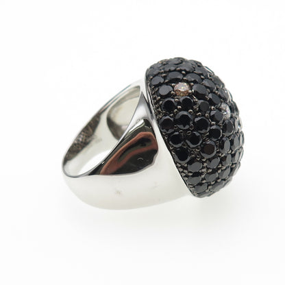 925 Sterling Silver Round-Cut Black & White C Z Dome Ring Size 9.25