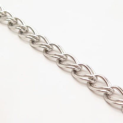 925 Sterling Silver Vintage Cable Link Bracelet 7.5"