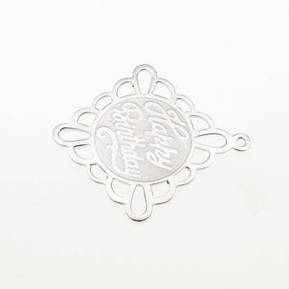 CROWN 925 Sterling Silver Vintage Happy Birthday Charm Pendant