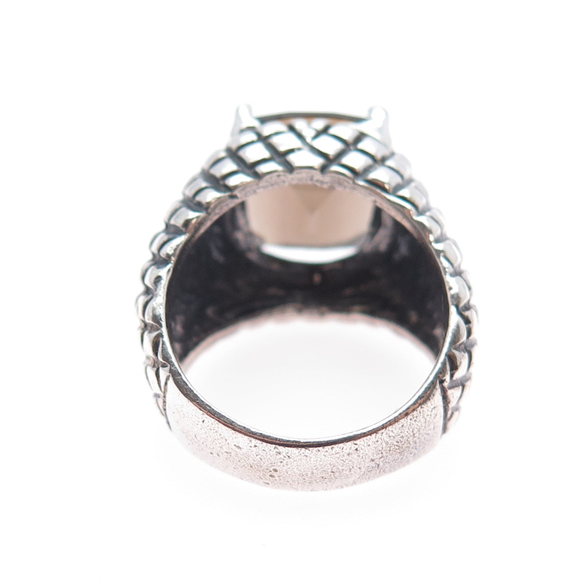 CHATEAU D'ARGENT 925 Sterling Vintage Real Smoky Quartz Dragon Skin Ring Size 9