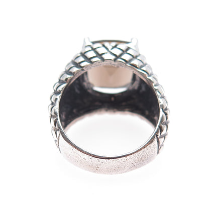 CHATEAU D'ARGENT 925 Sterling Vintage Real Smoky Quartz Dragon Skin Ring Size 9