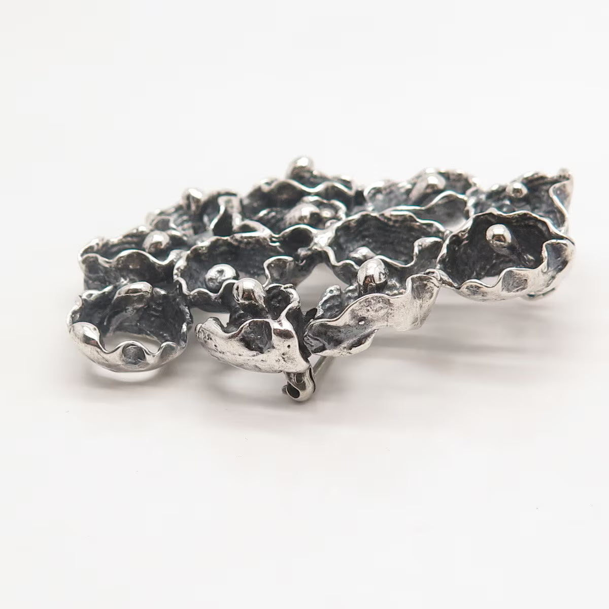 925 Sterling Silver Vintage Modernist Pin Brooch