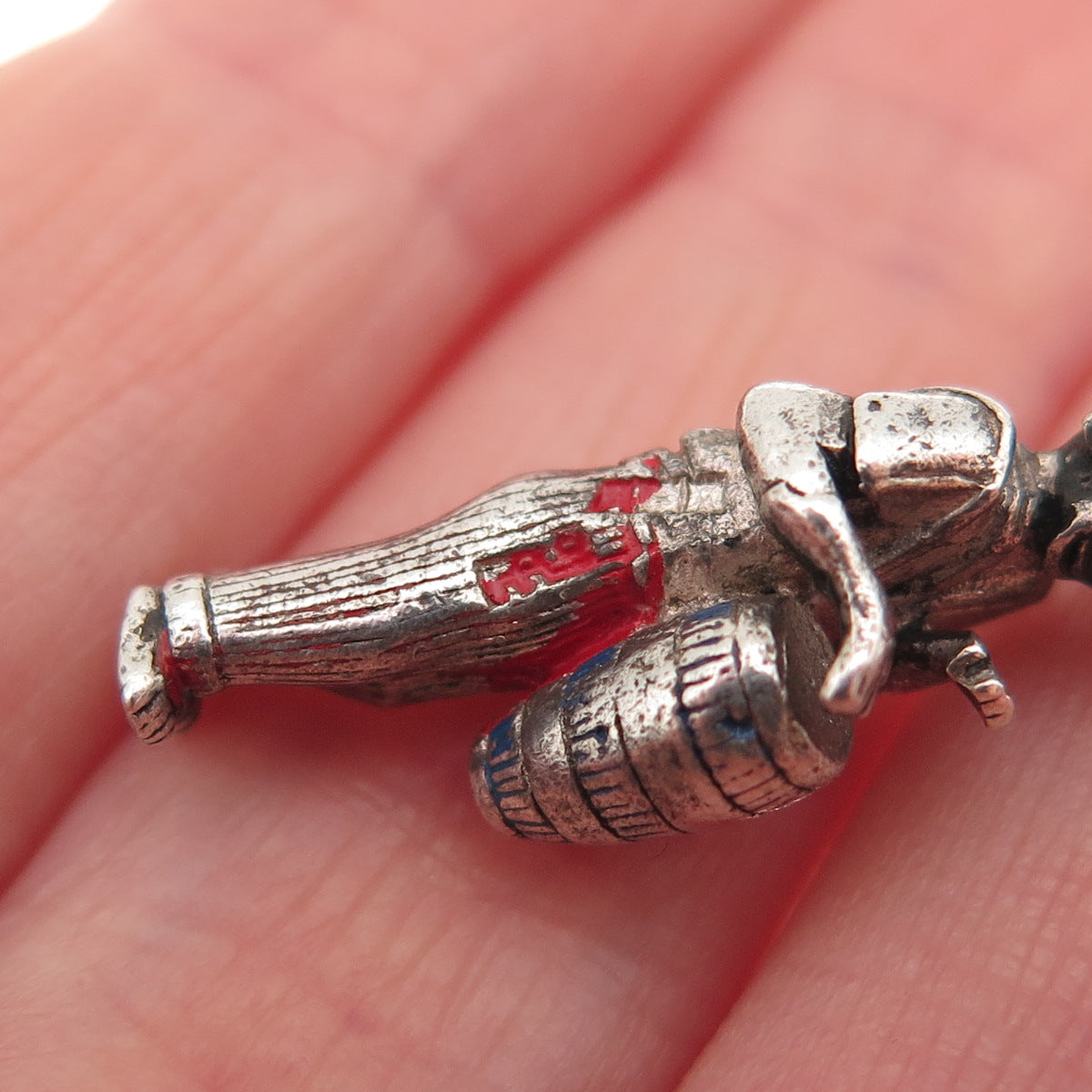 Payton Pepper & Sons Sterling Vintage 1965 Birmingham Bongo Drum Player Pendant