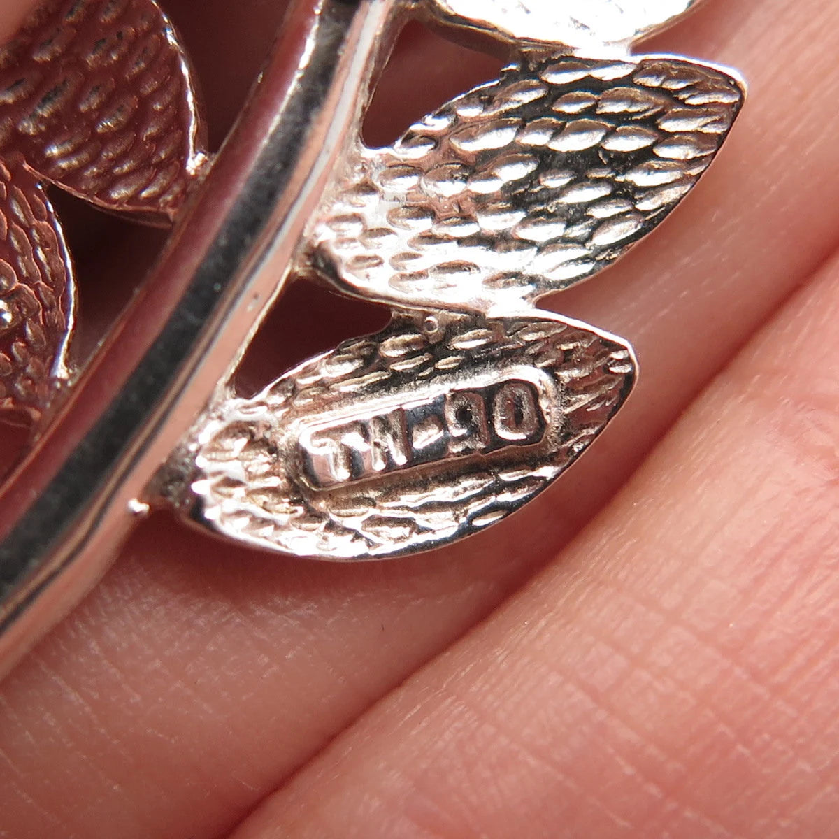 925 Sterling Silver Vintage Mexico Leaf Pin Brooch