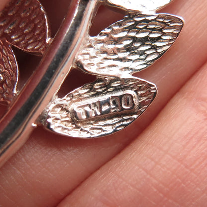 925 Sterling Silver Vintage Mexico Leaf Pin Brooch