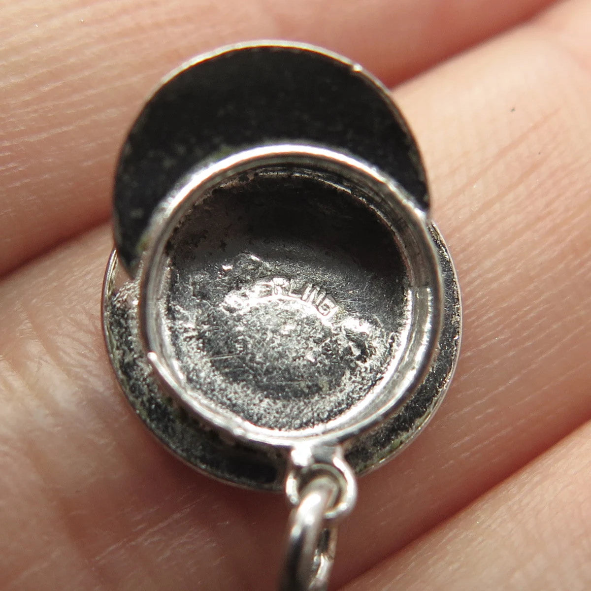 925 Sterling Silver Vintage Cap 3D Charm Pendant