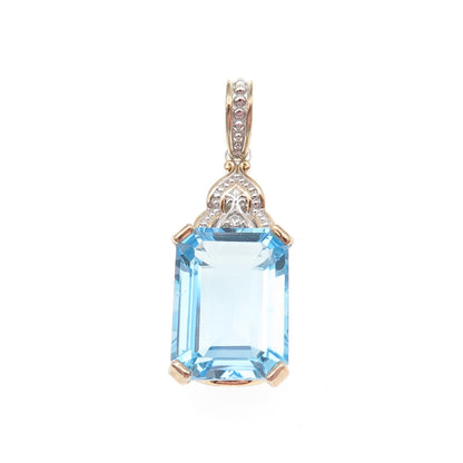 MICHAEL VALITUTTI Gems En Vogue 925 Sterling 2-Tone Blue & White Topaz Pendant