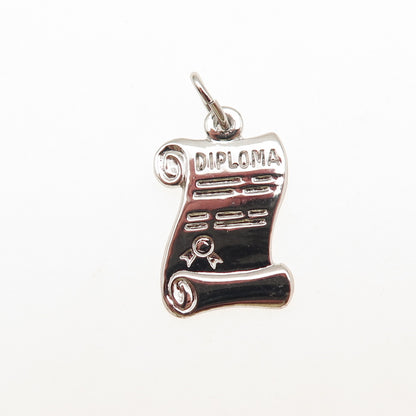 JAY POSON 925 Sterling Silver Vintage Diploma Mini Charm Pendant