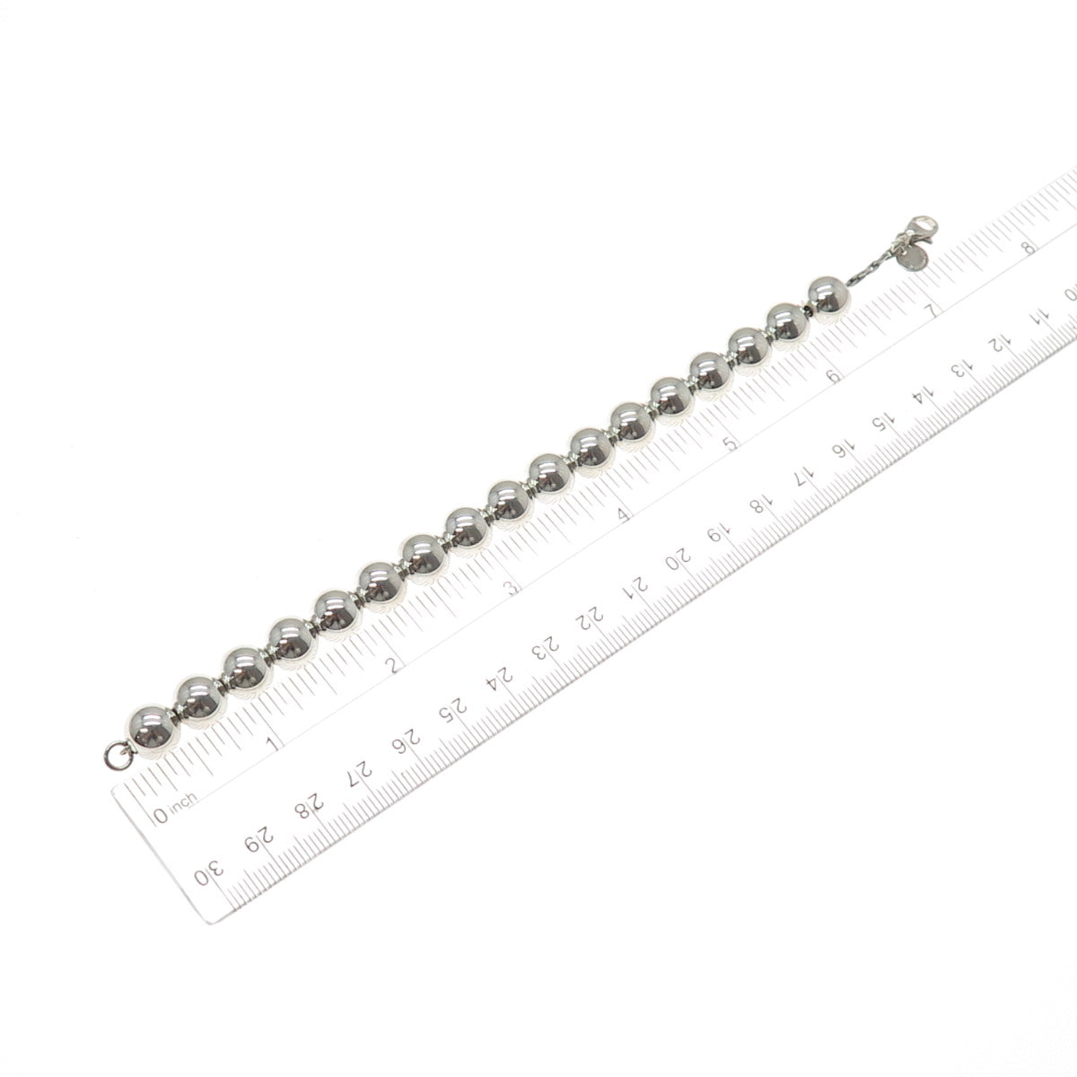 TIFFANY & CO 925 Sterling Silver Vintage HardWear Ball Beaded Link Bracelet 6.5"