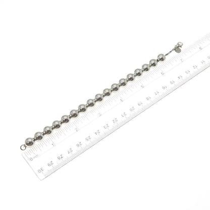 TIFFANY & CO 925 Sterling Silver Vintage HardWear Ball Beaded Link Bracelet 6.5"