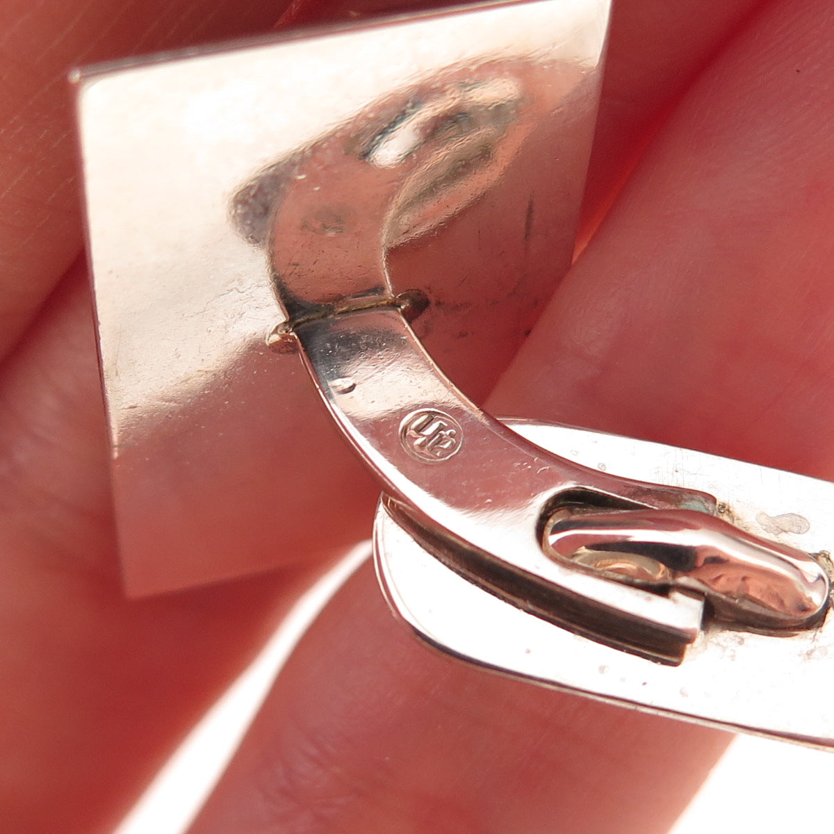 830S Silver 2-Tone Vintage Scandinavia Modernist Cufflinks