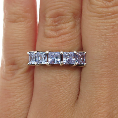 925 Sterling Silver Vintage Lavender C Z Ring Size 6.25