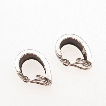 Tiffany & Co. 925 Sterling Vintage 1995 Ribbed Clip On Earrings (removed posts)