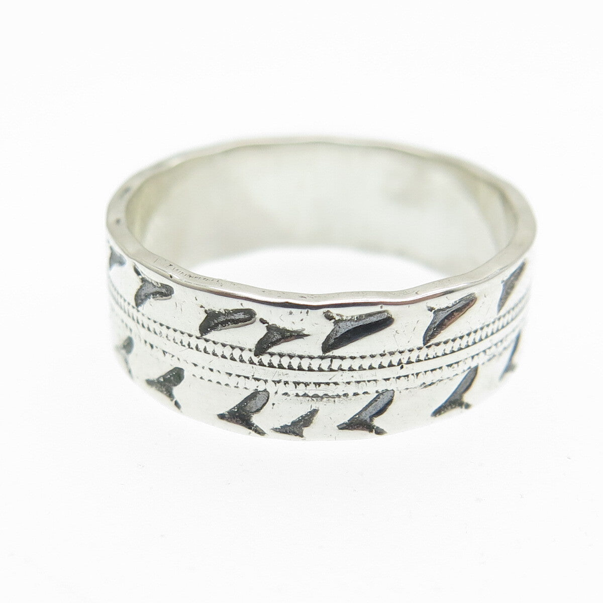 J.D. SCHLANG CO. 925 Sterling Silver Vintage Seagull Band Ring Size 5.25