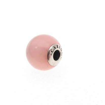Pandora 925 Sterling Silver Real Rose Quartz Essence Caring Slide Bead Charm
