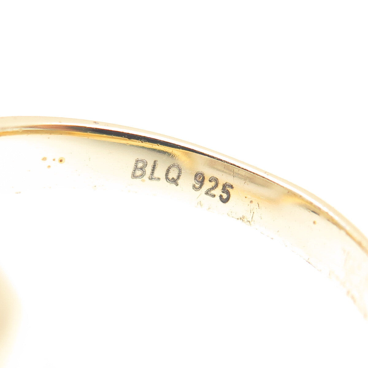 BLQ Basiq Jewelry 925 Sterling Silver Gold Plated Real Quartz Ring Size 8.75