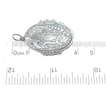 925 Sterling Silver Vintage Don Quixote Oxidized Pendant