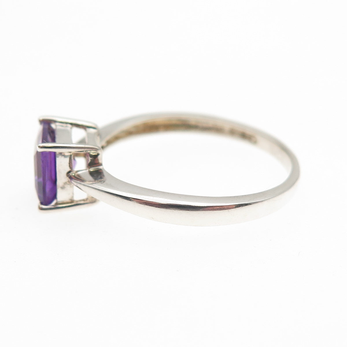 925 Sterling Silver Vintage Real Amethyst Ring Size 8