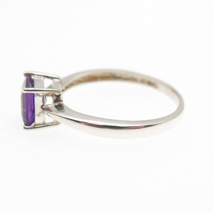 925 Sterling Silver Vintage Real Amethyst Ring Size 8