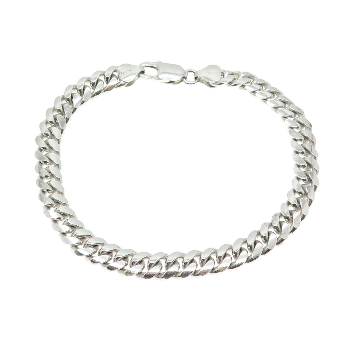 KARIZIA SPA KA 1772 925 Sterling Silver Italy Miami Cuban Link Bracelet 9"