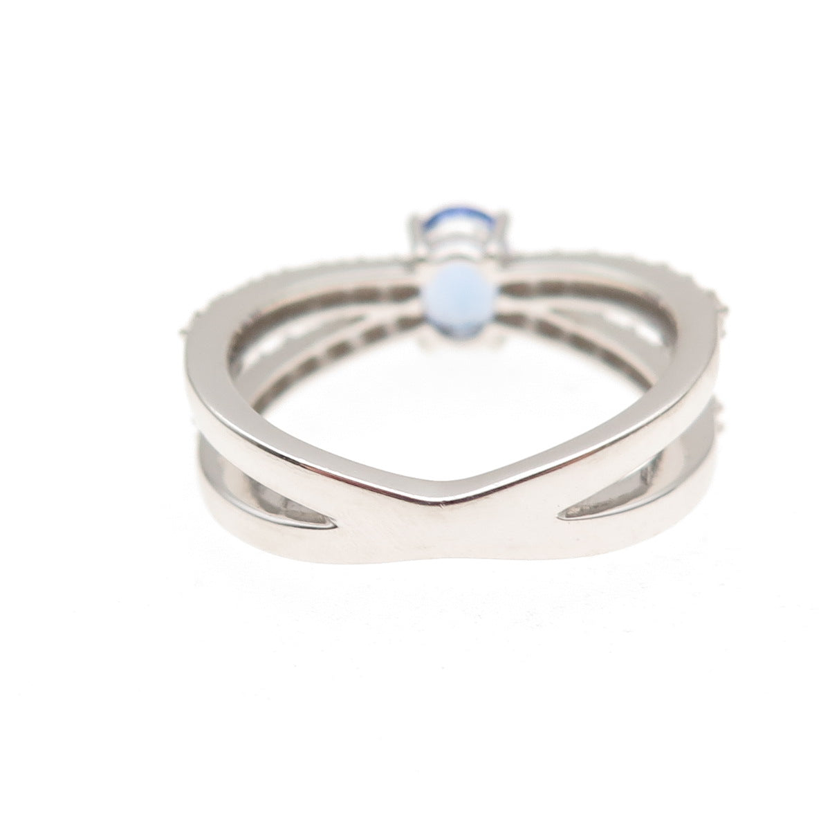 Chuck Clemency 925 Sterling Silver Real Tanzanite & White Topaz Ring Size 8.25