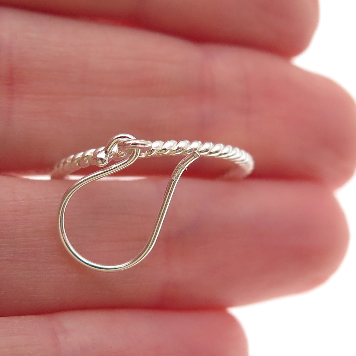 925 Sterling Silver Twisted Circle Dangle Earrings