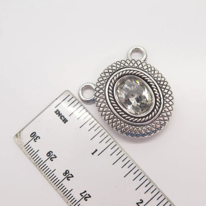 925 Sterling Silver Vintage C Z Necklace Central Part