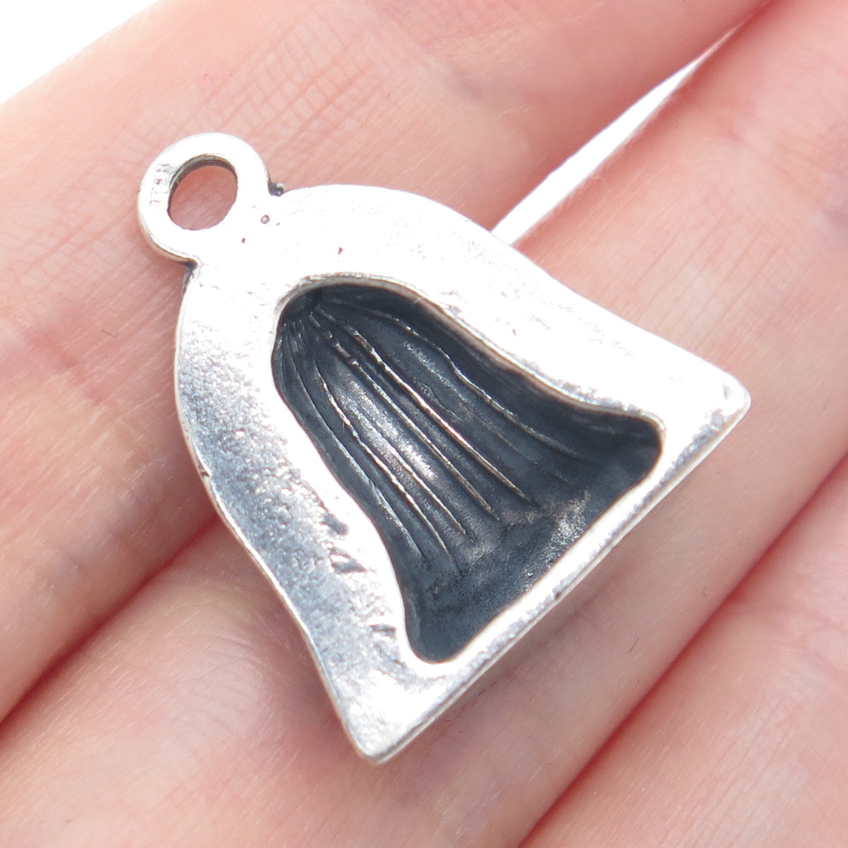 925 Sterling Silver Vintage Tassel Oxidized Minimalist Charm Pendant