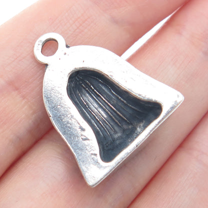 925 Sterling Silver Vintage Tassel Oxidized Minimalist Charm Pendant