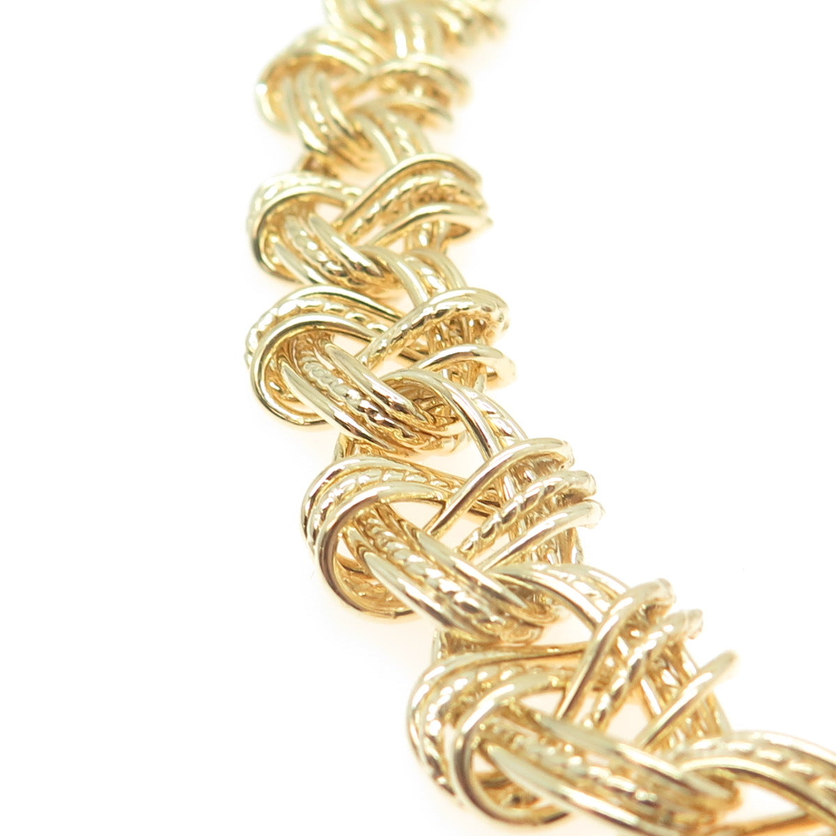 925 Sterling Silver Gold Plated Interlocked Oval Chain Necklace 18"