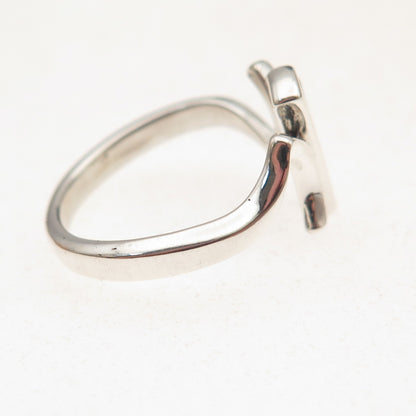 Old Pawn 925 Sterling Silver Vintage Southwestern Turquoise Inlay Ring Size 6.5