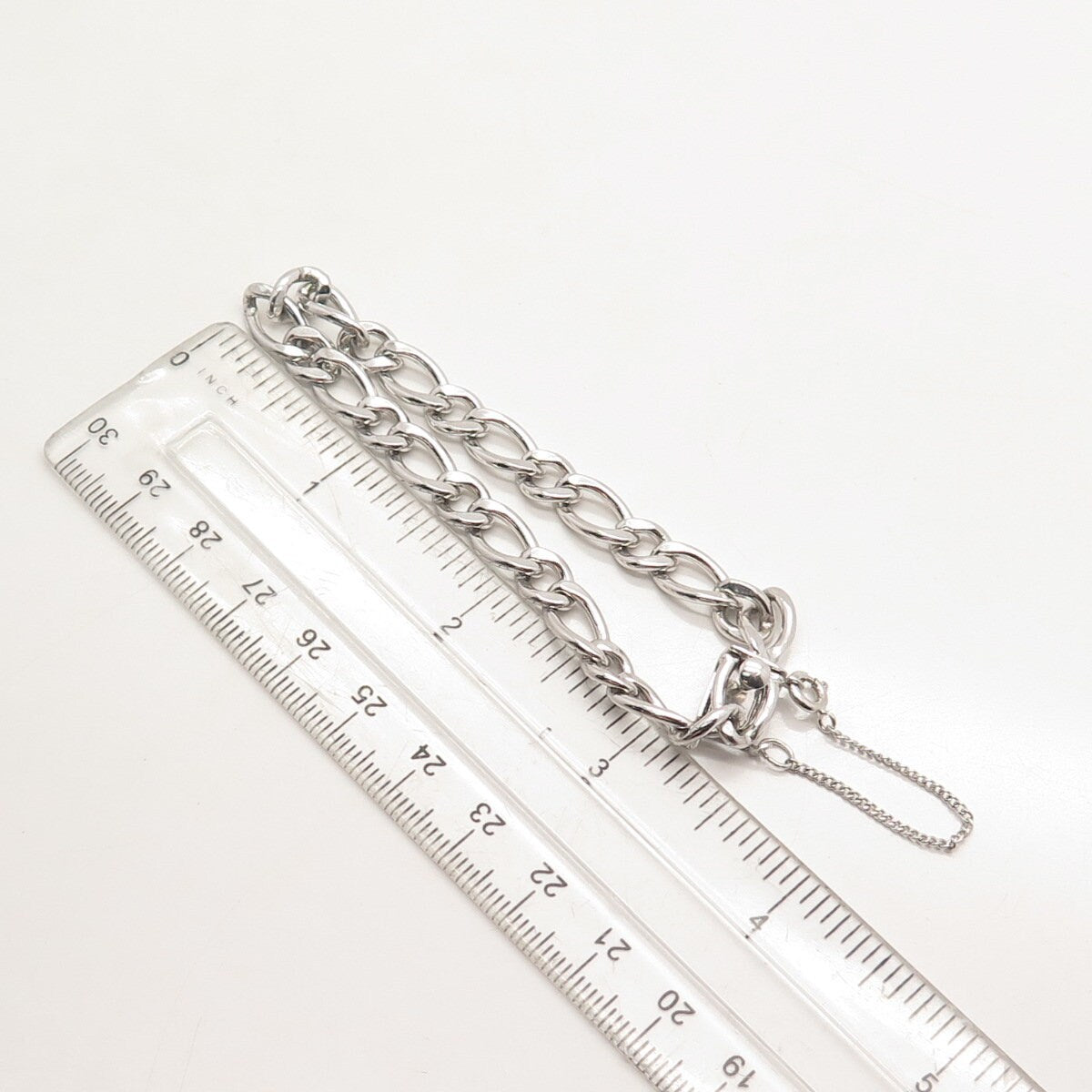 925 Sterling Silver Vintage A&Z Cable Link Bracelet 6.75"