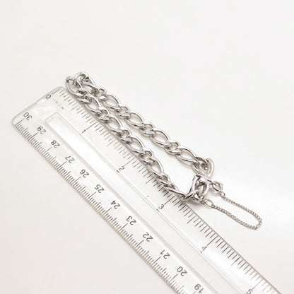 925 Sterling Silver Vintage A&Z Cable Link Bracelet 6.75"