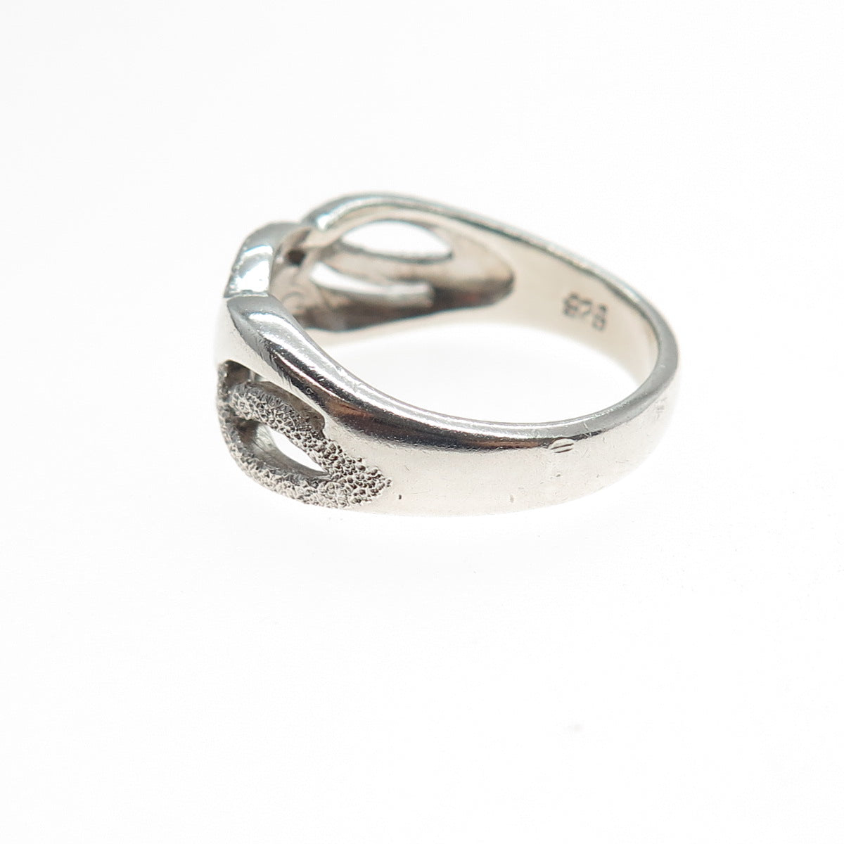 925 Sterling Silver Vintage Braided Ring Size 8