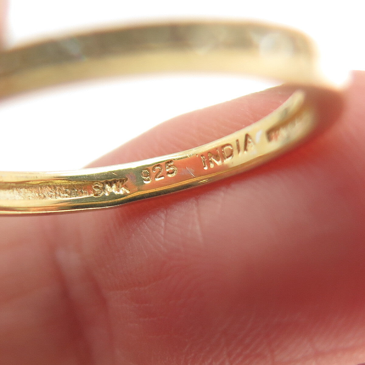 925 Sterling Silver Gold Plated Real Round-Cut Diamond Eternity Ring Size 6.75