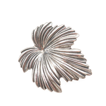 JewelArt 925 Sterling Silver Vintage Floral Leaf Oxidized Pin Brooch