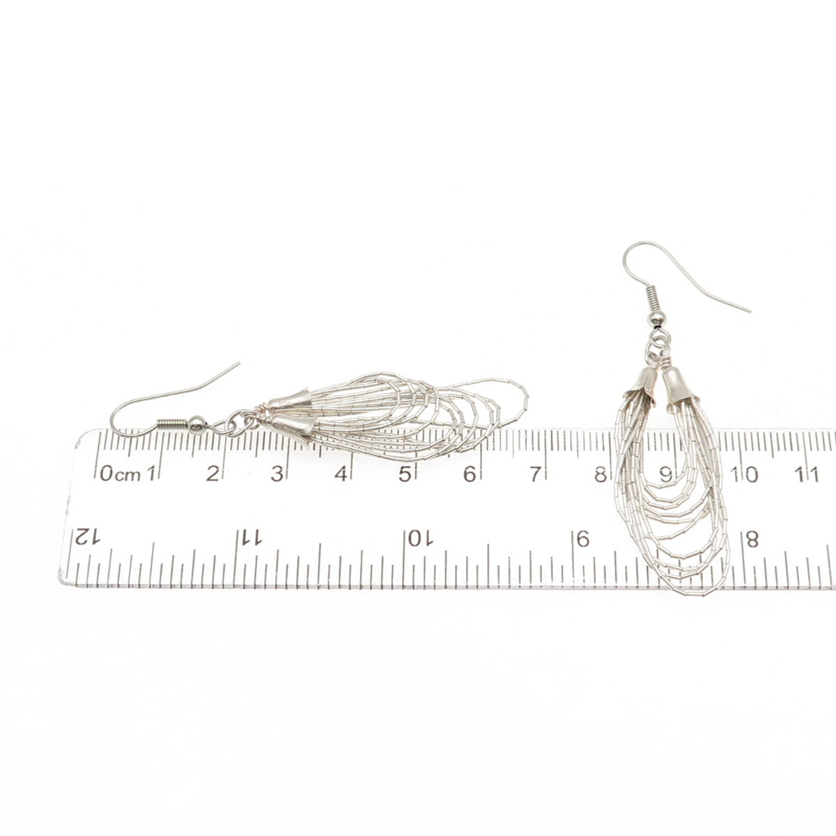 Old Pawn 925 Sterling Silver Vintage Southwestern Liquid Chain Dangle Earrings