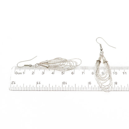 Old Pawn 925 Sterling Silver Vintage Southwestern Liquid Chain Dangle Earrings