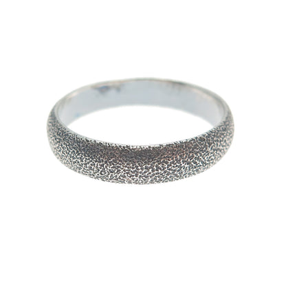 925 Sterling Silver Vintage Textured Oxidized Band Ring Size 7.5